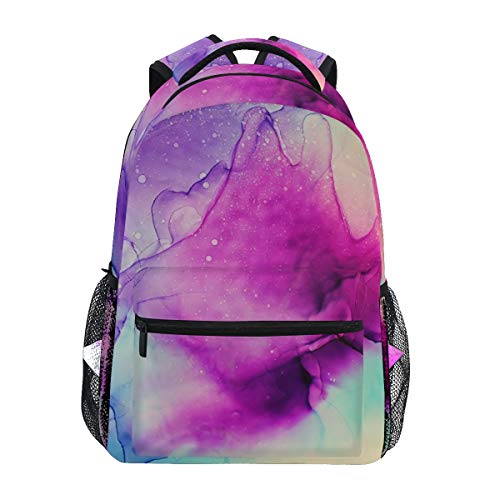 Alkoholtinte Lila Blau Rucksack Schulter Bookbag Kinderrucksack Teen Jungen Mädchen Büchertasche Laptop Rucksäcke von FVFV