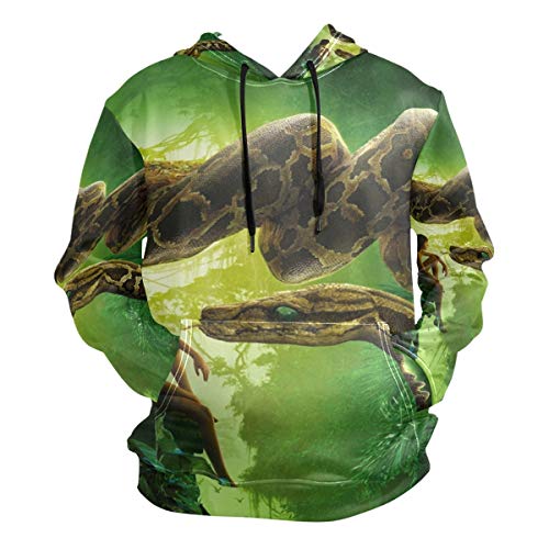 FVFV Jugendfreund Der Grünen Schlange Kapuzenpullover Hoodie Herren 3D Druck Sweatshirt Pullover Kapuzenjacke für Mädchen Jungen Männer von FVFV