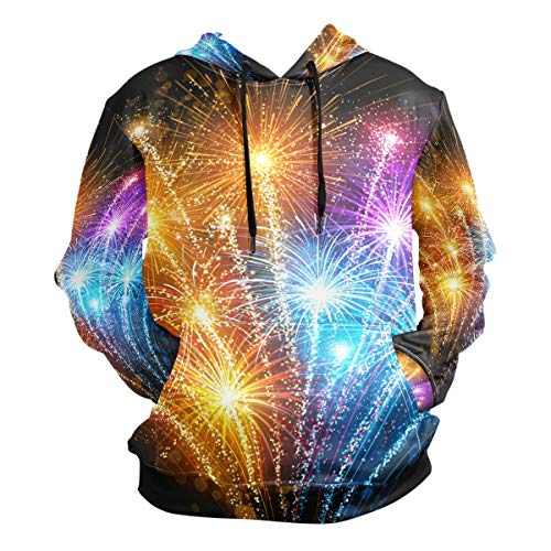 FVFV Party Feuerwerk Licht Kapuzenpullover Hoodie Herren 3D Druck Sweatshirt Pullover Kapuzenjacke für Mädchen Jungen Männer von FVFV