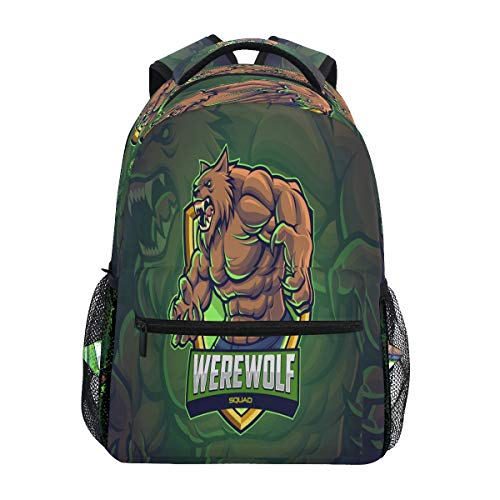 Kunstsport Werwolf Rucksack Schulter Bookbag Kinderrucksack Teen Jungen Mädchen Büchertasche Laptop Rucksäcke von FVFV