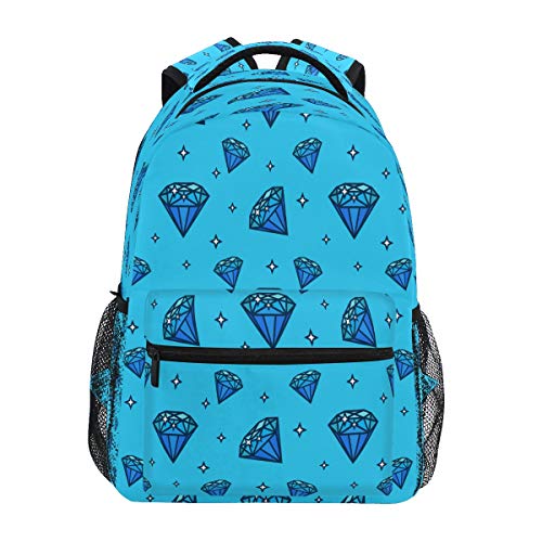 Süßer Blauer Edelstein Diamant Rucksack Schulter Bookbag Kinderrucksack Teen Jungen Mädchen Büchertasche Laptop Rucksäcke von FVFV