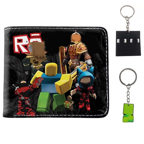 Gaming Geldbeutel Mit Anhänger Set,Video Games Geldbörse Mit Schlüsselanhänger,Videospiel Kinder Dreifach Gefaltete Geldbörse Kindergeburtstag Mitgebsel Deko Gamer Theme Party Zubehör von FVGYITG