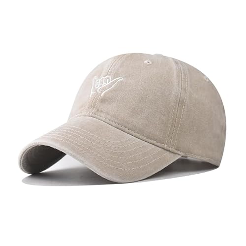 FVKTHNVS Dad Cap Unisex Herren Baseball Cap 5-Panel Design Baumwolle Kappe Gesture 6 Stickerei, beige, 58 von FVKTHNVS