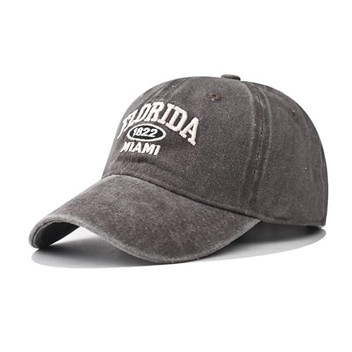 FVKTHNVS Dad Cap Unisex Herren Baseball Cap 5-Panel Design Baumwolle Mesh Cap Florida 1822 Stickerei (Baumwolle, Kaffee), coffee, L von FVKTHNVS