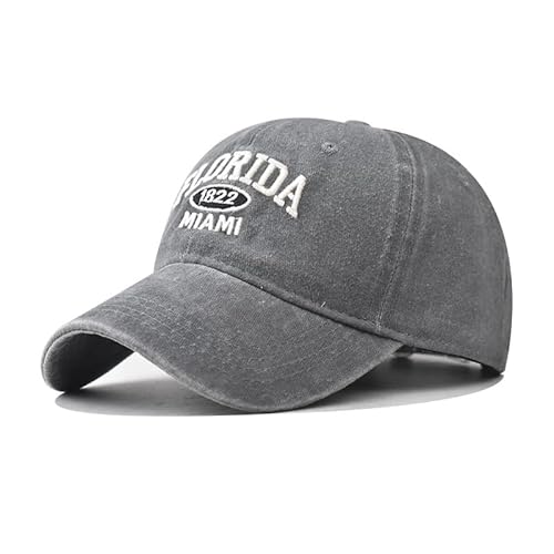 FVKTHNVS Dad Cap Unisex Herren Baseball Cap 5-Panel Design Baumwolle Mesh Cap Florida 1822 Stickerei (Baumwolle, Grau), grau, L von FVKTHNVS