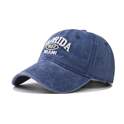 FVKTHNVS Dad Cap Unisex Herren Baseball Cap 5-Panel Design Baumwolle Mesh Cap Florida 1822 Stickerei (Baumwolle, Marineblau), blau, L von FVKTHNVS