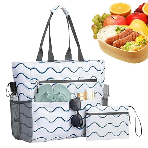 FVPKYUR tasche Für Damen, Camping tasche Mit Münzgeldbeutel, Wasserdichte Outdoor Falttasche Mit Reißverschluss Für Reisen Camping Urlaub Picknick Beruf Pendeln Wandern von FVPKYUR