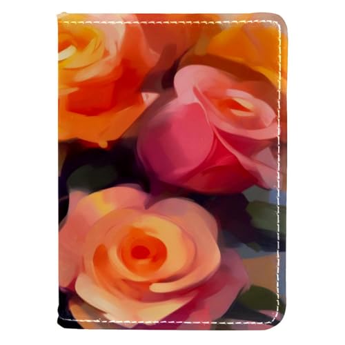FVQL Reisepasshülle, 10,2 x 14,9 cm, Reisezubehör für Damen und Herren, Kunstmalerei, Rose, Blume, Mehrfarbig4446, 10x14cm/4x5.5 in von FVQL