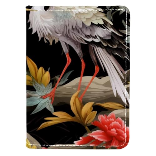 FVQL Reisepasshülle, 10,2 x 14,9 cm, Reisezubehör für Damen und Herren, abstraktes Muster, Vogel und Blume, Mehrfarbig4393, 10x14cm/4x5.5 in von FVQL