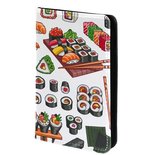 FVQL Reisepasshülle, 10,2 x 14,9 cm, Reisezubehör für Damen und Herren, japanischer Stil, Cartoon-Sushi, Mehrfarbig1398, 10x14cm/4x5.5 in von FVQL