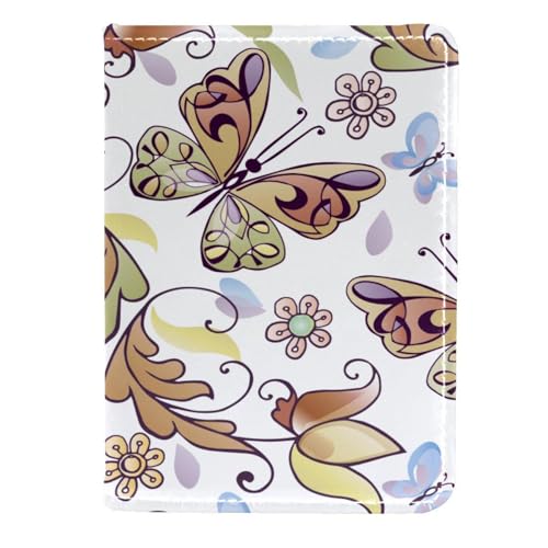 FVQL Reisepasshülle, Kartenetui, Reisezubehör für Damen und Herren, florale Schmetterlinge und Blumen, Farbe: 1229, 11.5x16.5cm/4.5x6.5 in von FVQL