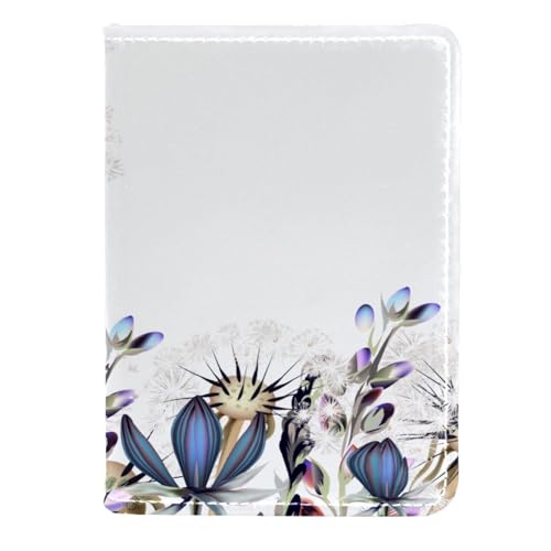 FVQL Reisepasshülle Kartenetui Reisezubehör für Damen Herren Blumen- und Löwenzahnmuster, Farbe: 4254, 11.5x16.5cm/4.5x6.5 in von FVQL