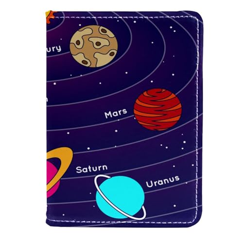 FVQL Reisepasshülle Kartenetui Reisezubehör für Damen Herren Galaxy Sonnensystem Cartoon, Farbe: 1029, 11.5x16.5cm/4.5x6.5 in von FVQL