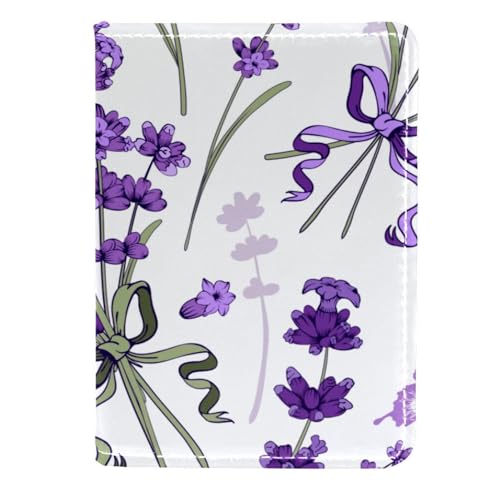 FVQL Reisepasshülle Kartenetui Reisezubehör für Damen Herren Lavendel Blume und Schmetterlinge, Color834, 11.5x16.5cm/4.5x6.5 in von FVQL