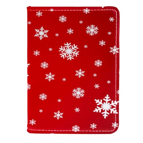 FVQL Reisepasshülle Kartenetui Reisezubehör für Damen Herren Schneeflocke Nahtloses Muster Weihnachten, Color5214, 11.5x16.5cm/4.5x6.5 in von FVQL