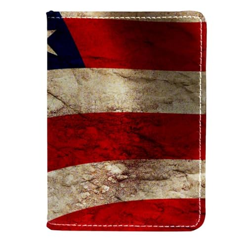 FVQL Reisepasshülle aus Kunstleder für Damen und Herren, amerikanische Flagge, Vintage-Muster, Color853, 11.5x16.5cm/4.5x6.5 in von FVQL