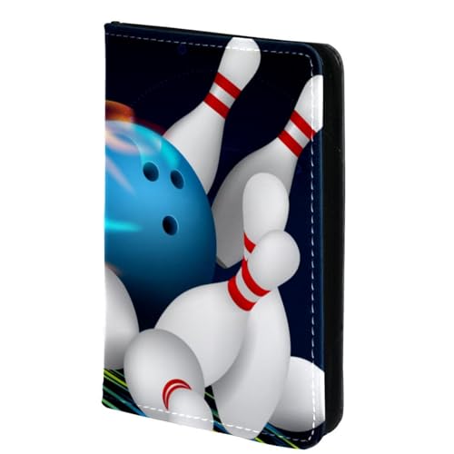 FVQL Reisepasshülle für Damen und Herren, Reisepasshülle, 10,2 x 14,9 cm, Ballspiel, Sport, Bowling, abstraktes Feuer, Mehrfarbig4737, 10x14cm/4x5.5 in von FVQL