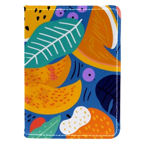 FVQL Reisepasshülle für Damen und Herren, Reisepasshülle, 10,2 x 14,9 cm, abstraktes tropisches Muster, Obst, Mehrfarbig4636, 10x14cm/4x5.5 in von FVQL