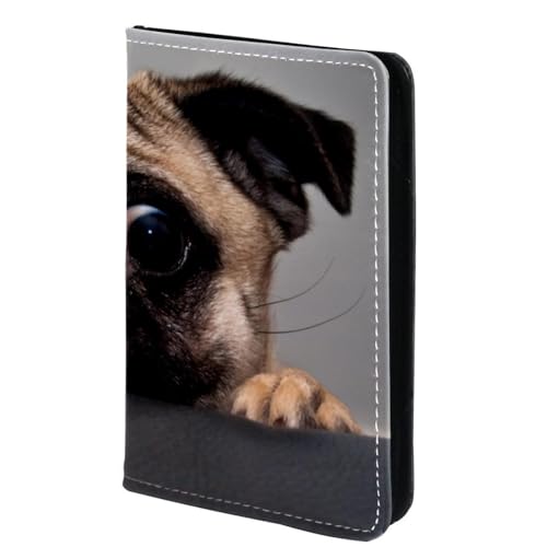 FVQL Reisepasshülle für Damen und Herren, Reisepasshülle, 10,2 x 14,9 cm, lustiger Mops, Hund und Futter, Mehrfarbig3432, 10x14cm/4x5.5 in von FVQL