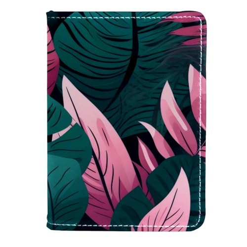FVQL Reisepasshülle für Damen und Herren, Reisezubehör, 11,4 x 16,5 cm, Blättermuster, nahtlos, Color471, 11.5x16.5cm/4.5x6.5 in von FVQL