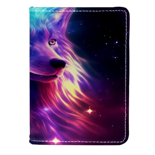 FVQL Reisepasshülle für Damen und Herren, Reisezubehör, 11,4 x 16,5 cm, Fuchs-Druck, Galaxie, Sternenhimmel, Tier, Farbe10, 11.5x16.5cm/4.5x6.5 in von FVQL