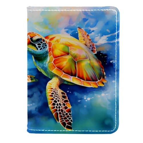 FVQL Reisepasshülle für Damen und Herren, Reisezubehör, 11,4 x 16,5 cm, Meeresschildkröten, Color236, 11.5x16.5cm/4.5x6.5 in von FVQL
