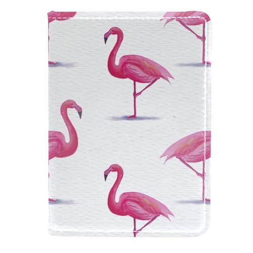 FVQL Reisepasshülle für Damen und Herren, Reisezubehör, Aquarell-Flamingos, Color811, 11.5x16.5cm/4.5x6.5 in von FVQL