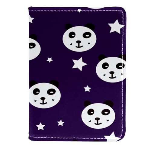 FVQL Reisepasshülle für Damen und Herren, Reisezubehör, Panda mit Stern, Color681, 11.5x16.5cm/4.5x6.5 in von FVQL