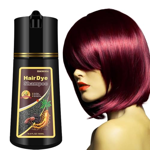 Fvquhvo Sofortiges Shampoo für rotes Haar, Kräuterbasis, 3-in-1-Haarfarbe, langlebig, für Frauen und Männer, 50 ml (Weinrot) von FVQUHVO