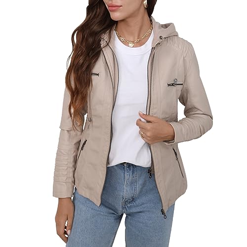 FWAY Damen Kunstlederjacke Langarm Motorradjacke Winter Herbst Mode Kurze Oberteile Mantel von FWAY