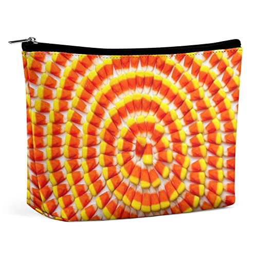 Candy Corn Weihnachts-Make-up-Tasche, Bunte Reise-Make-up-Tasche, Make-up-Tasche aus PU-Leder, Kosmetiktasche für Geldbörse, tragbare Kulturtasche, Make-up-Taschen für den Innenbereich für Frauen von FWJZDSP