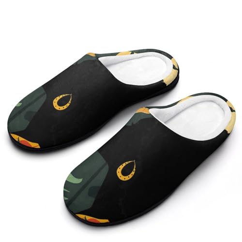 FWJZDSP Afroamerikaner Schwarze Frau Herren Baumwollpantoffeln Geschlossene Zehen Hausschuhe Rutschfeste Leichte Hausschuhe für Drinnen Draußen von FWJZDSP
