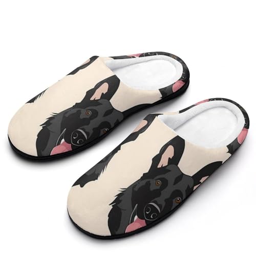 FWJZDSP Blackan Shepherd Herren-Hausschuhe aus Baumwolle mit geschlossener Zehenpartie, rutschfeste, leichte Hausschuhe für drinnen und draußen von FWJZDSP
