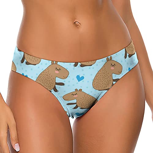 FWJZDSP Capybara Daydream Damen-Unterwäsche-Slip mit niedriger Taille und T-Rücken, süß von FWJZDSP