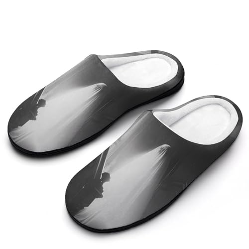 FWJZDSP Ghost Spirit Specter Seance Spiritism Herren-Hausschuhe aus Baumwolle mit geschlossener Zehenpartie, rutschfeste, leichte Hausschuhe für drinnen und draußen von FWJZDSP