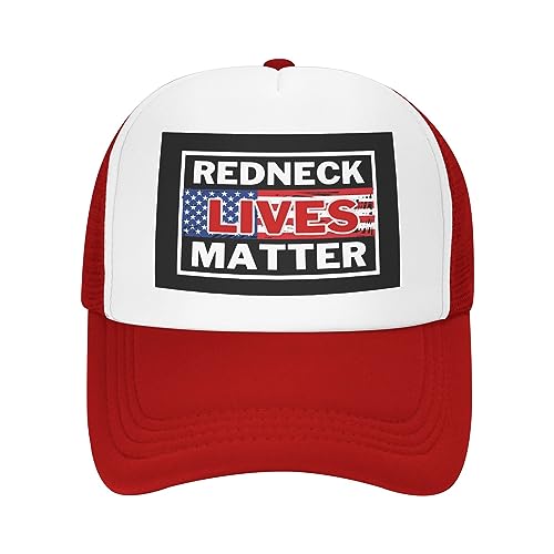 FWJZDSP Redneck Mesh Hat American Redneck Lives Matter Mesh Cap für Männer Frauen BlackBaseball Cap Trucker Hat von FWJZDSP