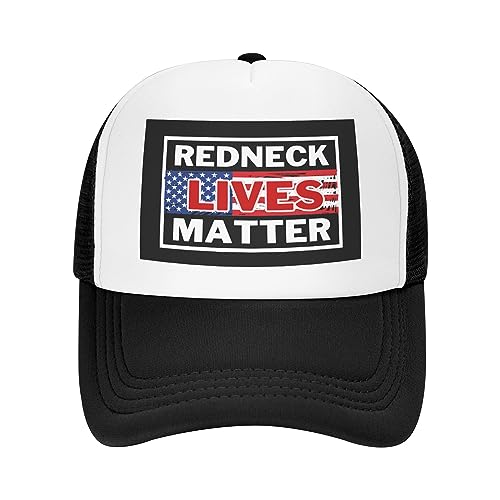 FWJZDSP Redneck Mesh Hat American Redneck Lives Matter Mesh Cap für Männer Frauen BlackBaseball Cap Trucker Hat von FWJZDSP