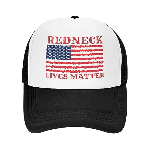FWJZDSP Redneck Mesh Hat American Redneck Lives Matter Mesh Cap für Männer Frauen BlackBaseball Cap Trucker Hat von FWJZDSP