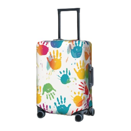 FWJZDSP Reisegepäck-Abdeckung, elastisch, für Kinder, Handaufdruck, Gepäckabdeckungen, Gepäck-Schutzhüllen für Reisen, kratzfestes Gepäck, dekorative Abdeckung für Erwachsene (45,7–81,3 cm) von FWJZDSP