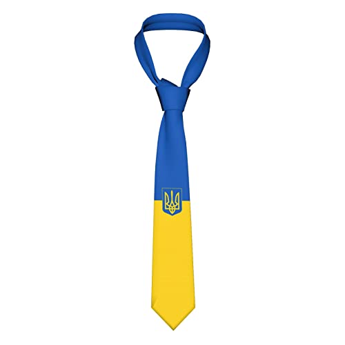 FWJZDSP Ukraine-Flaggen-Emblem, gestreifte Krawatte, Herren-Krawatten, Herren-Party-Business-Krawatten, weiche Skil-Krawatte von FWJZDSP