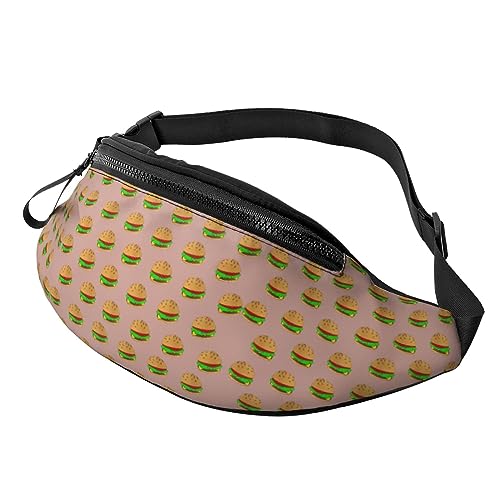 Fanny-Pack-Gürteltasche mit Cheeseburger-Muster, modische Hüfttasche, freihändig, für Damen und Herren, zum Wandern, Laufen, Reisen von FWJZDSP