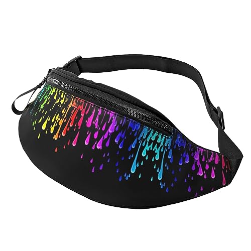 Fanny Pack mit Regenbogen-Farbspritzer, verstellbare Taillentasche, Umhängetasche, Reise-Fanny-Pack für Damen und Herren von FWJZDSP