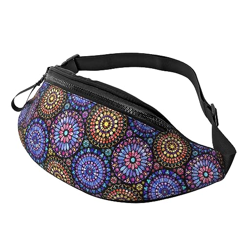 Fanny Pack mit bemalten Rosenfenstern, verstellbare Taillentasche, Umhängetasche, Reise-Fanny Pack für Damen und Herren von FWJZDSP