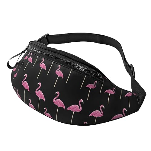 Fanny Pack mit rosa Flamingos-Muster, verstellbare Taillentasche zum Wandern, Laufen, Radfahren, Männer und Frauen von FWJZDSP