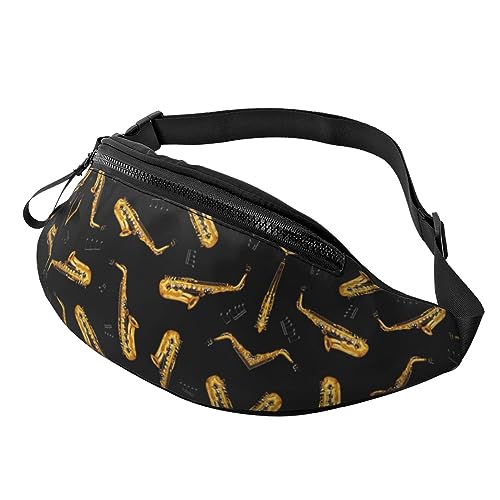 Fanny Packs Saxophon-Musik-Muster, Hüfttasche, Hüfttasche für Laufen, Wandern und Reisen, Damen und Herren von FWJZDSP