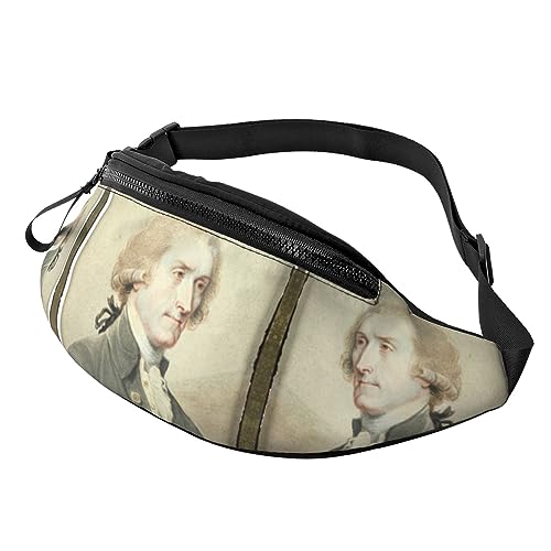 Fanny Packs USA Gründervater Thomas Jefferson Hüfttasche Hüfttasche für Laufen, Wandern und Reisen, Damen und Herren von FWJZDSP