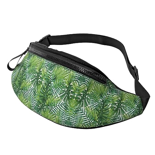 Gürteltasche mit tropischem exotischem Bananenwald und Palmenblättern, verstellbare Hüfttasche, Umhängetasche, Reise-Gürteltasche für Damen und Herren von FWJZDSP