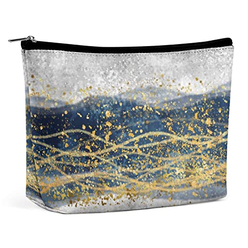 Luxuriöse Marmor-Make-up-Tasche, Goldener Blauer Glitzer, Reise-Make-up-Tasche, PU-Leder-Make-up-Tasche, Kosmetiktasche für Geldbörse, tragbare Kulturtasche, Indoor-Make-up-Taschen für Frauen Luxuriöse Marmor-Make-up-Tasche, Goldener Blauer Glitzer, Reise-Make-up-Tasche, PU-Leder-Make-up-Tasche, Kosmetiktasche für Geldbörse, tragbare Kulturtasche, Indoor-Make-up-Taschen für Frauen von FWJZDSP