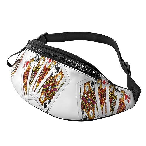 Queens Poker Set Faces Hearts and Spades Gürteltasche, verstellbare Hüfttasche, Umhängetasche, Reise-Gürteltasche für Damen und Herren von FWJZDSP