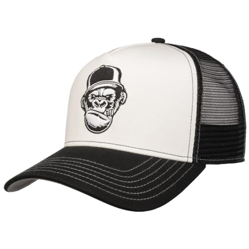 FWS Angry Ape Trucker Cap Basecap Baseballcap Truckercap Meshcap Herren - Snapback, mit Schirm, Schirm Sommer Frühling-Sommer - One Size schwarz-weiß von FWS